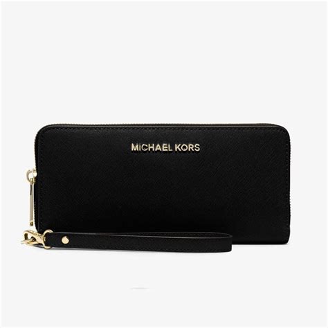 michael kors black leather clutch bag|Michael Kors wristlet outlet.